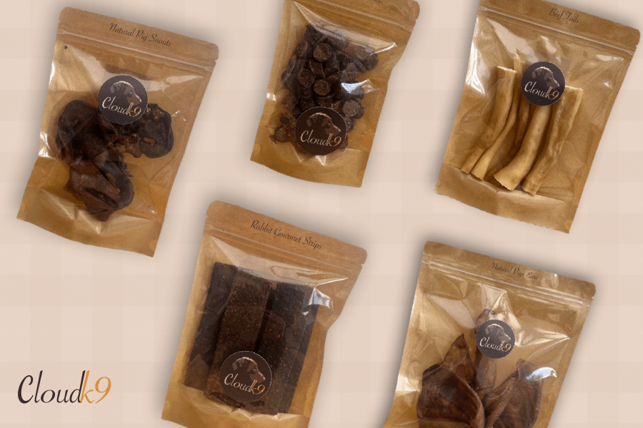 Examples of Cloud K9 natural dog treats